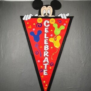 Mickey‎ Mouse Celebrate Pennant Wall Decor Disney Party Decoration 42 Inch